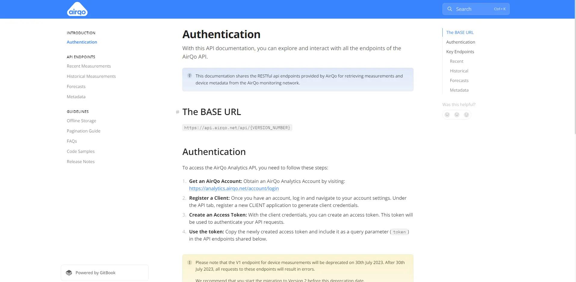AirQo API interface - African air quality data API for developers Easy-to-use AirQo API interface for African air quality data developers